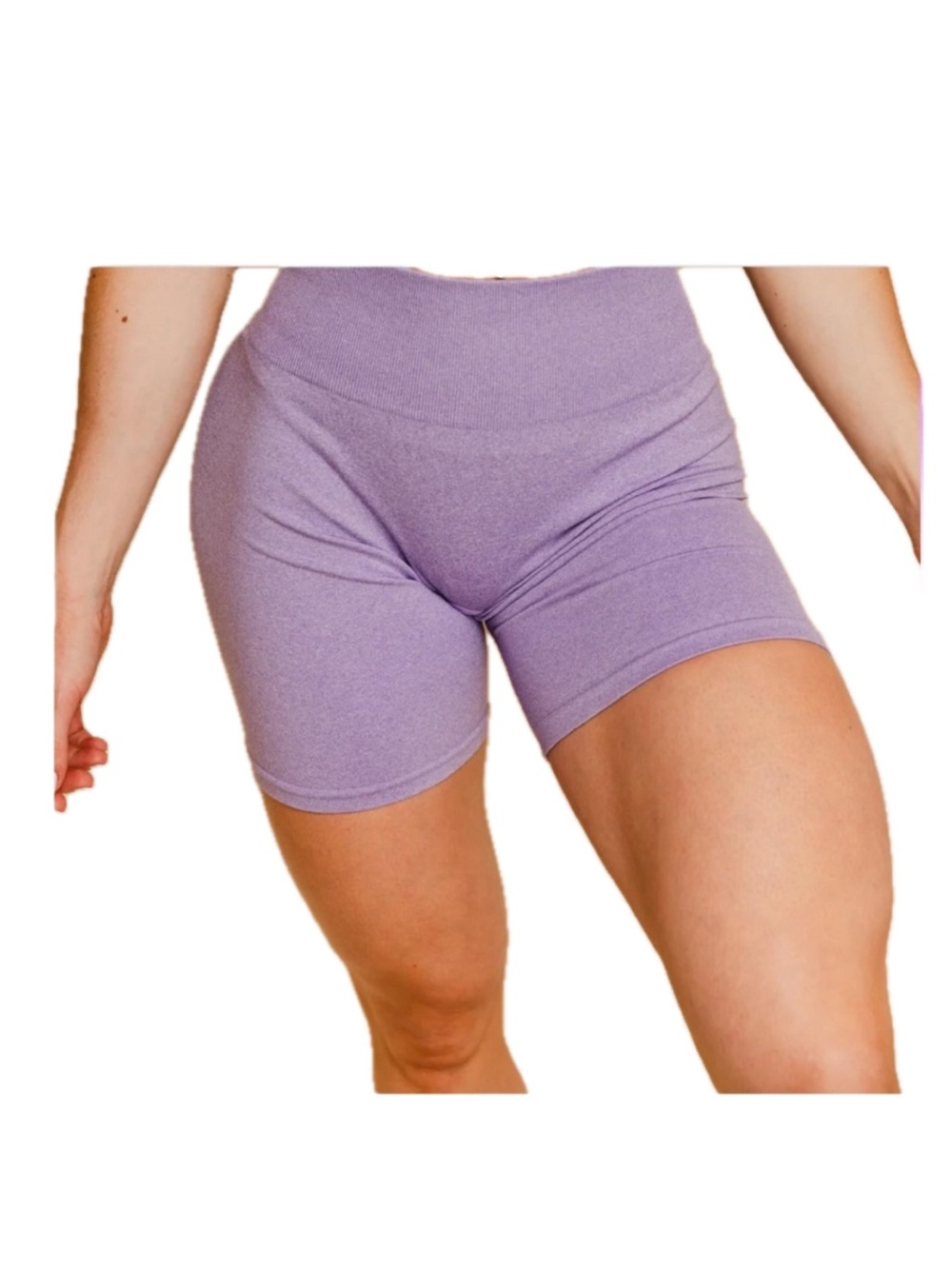 High-Waist Lavender Athletic Bike Shorts for Women